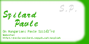 szilard pavle business card